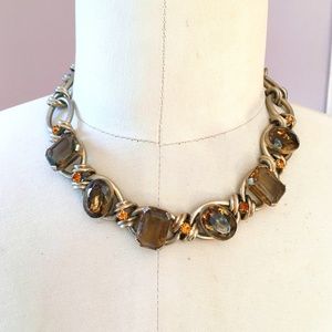 German Amber-Colored Glass Necklace - Vintage